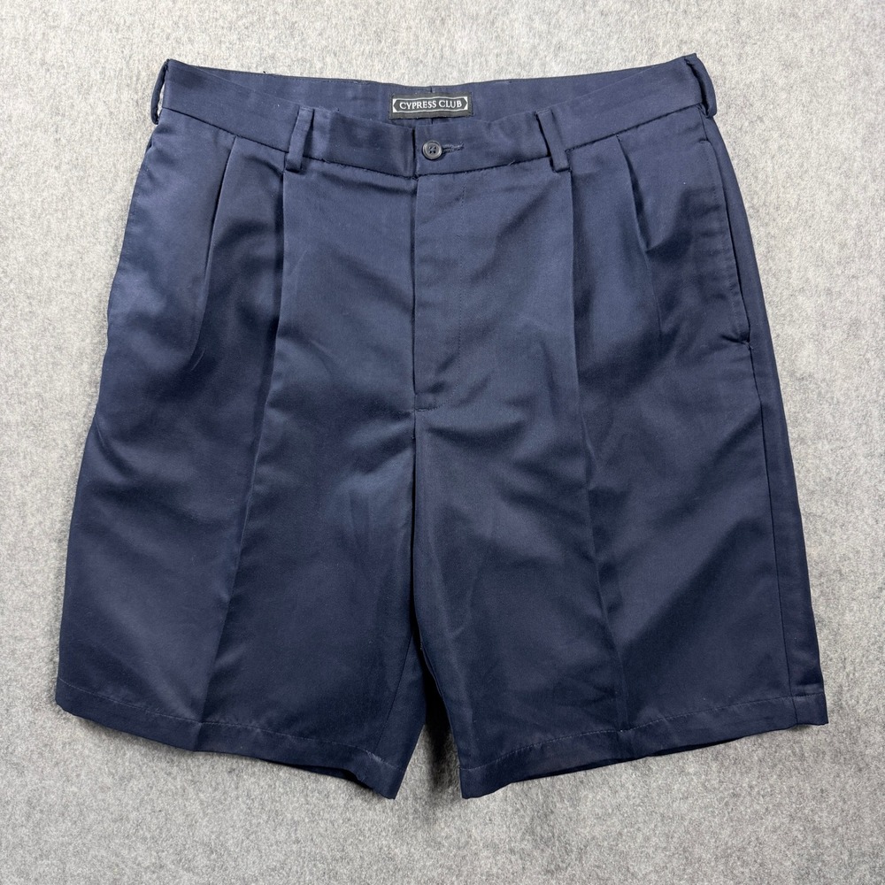 Cypress Club Men's Golf Shorts Size 32 Dark Navy Pleated Inseam 9